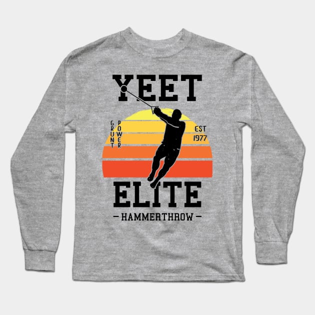 Yeet Elite Hammerthrow Retro Track N Field Athlete Long Sleeve T-Shirt by atomguy